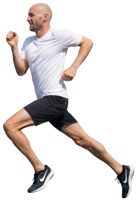 Coach Charlie running with efficient form